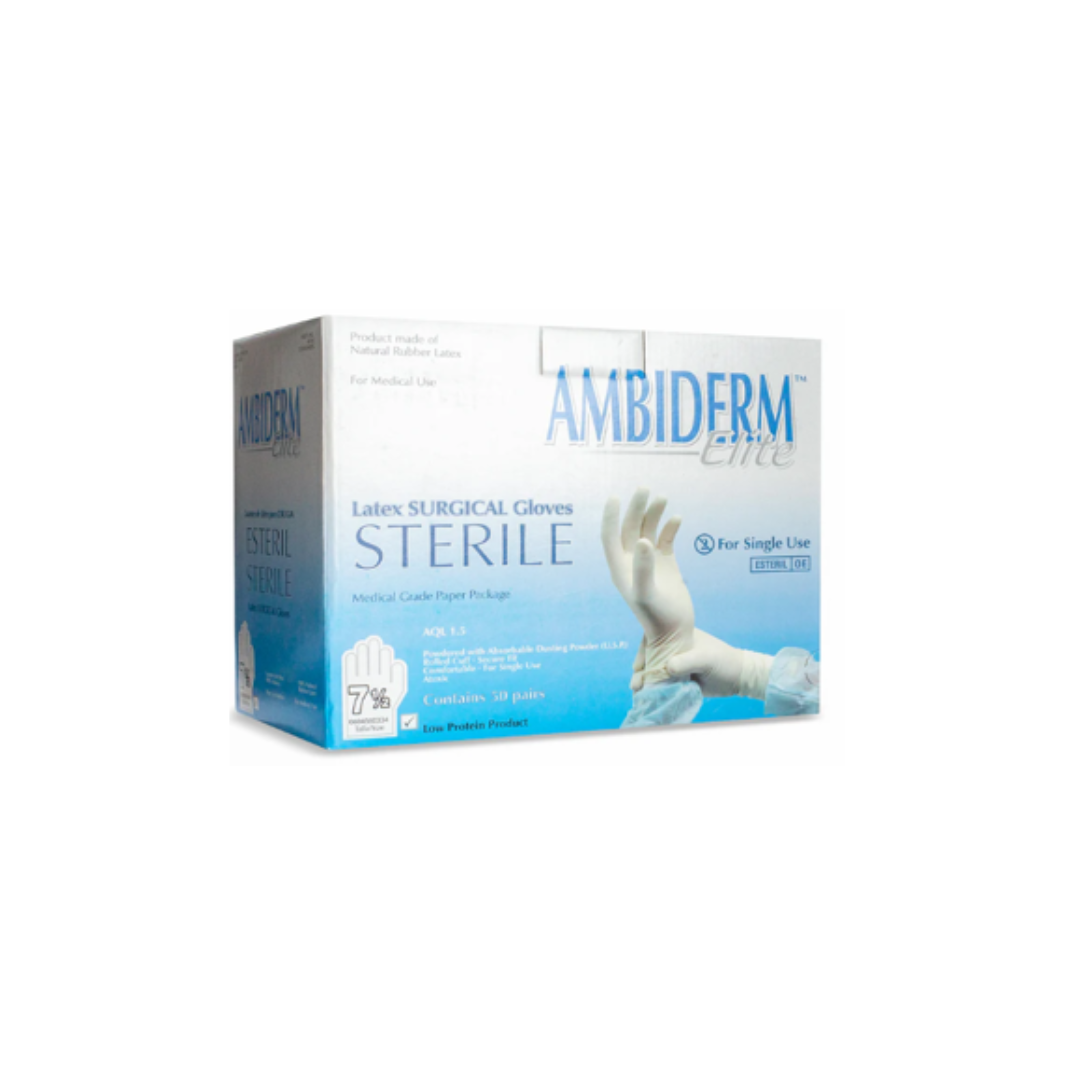 GUANTE AMBIDERM LATEX ELITE PARA CIRUGIA TALLA 7 1/2
