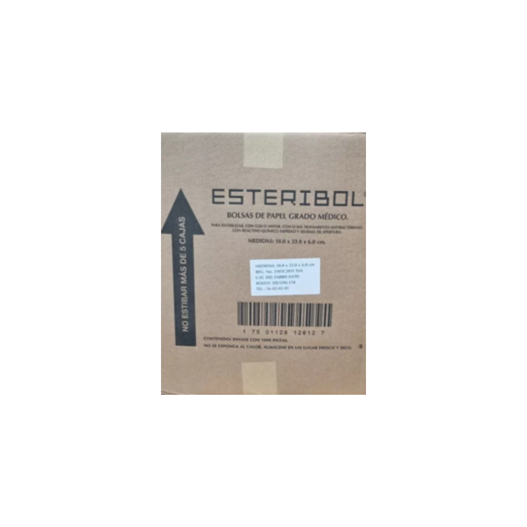 BOLSA PARA ESTERILIZAR 18X33X6 C/1000