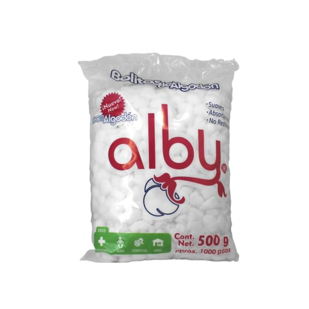 ALGODÓN EN TORUNDAS (ALBY) BOLSA C/500GRS