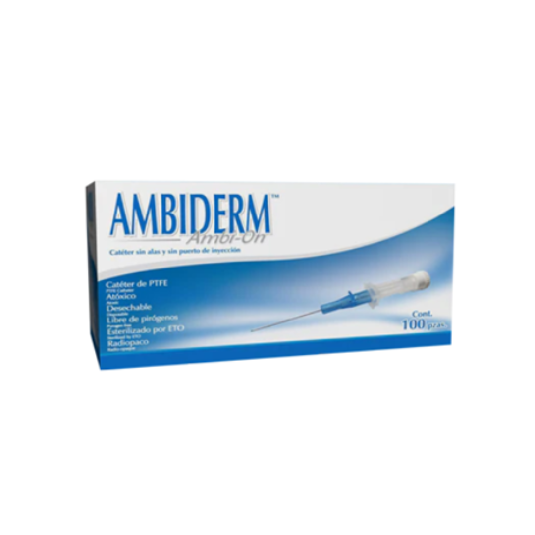 CATETER INTRAVENOSO AMBI-ON SIN ALAS Y SIN PUERTO 16G PTFE C