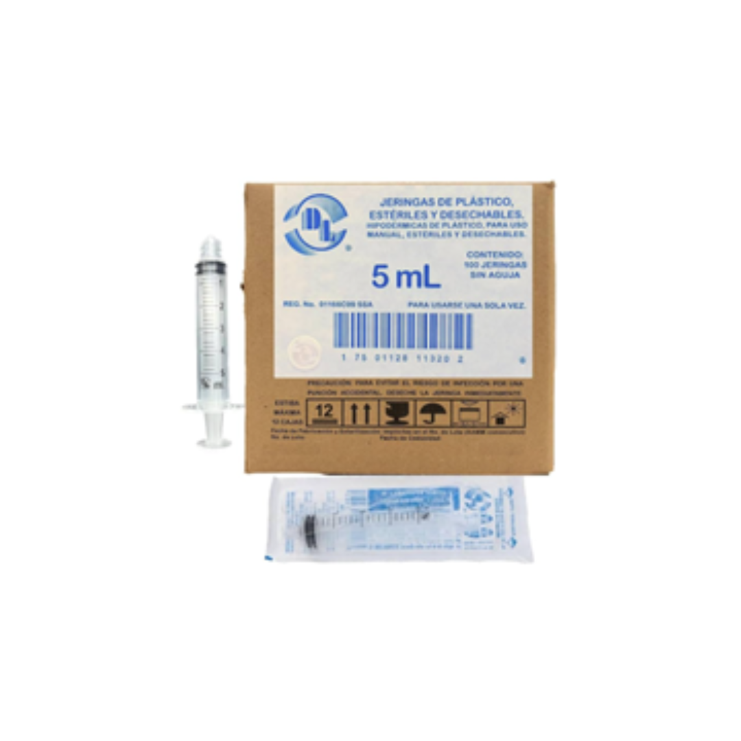 JERINGA DL 5ML SIN AGUJA C/100