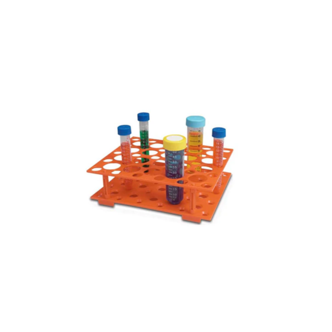 GRADILLA P/50 TUBO CONICO 15/50ML RACK PLASTICO NARANJA