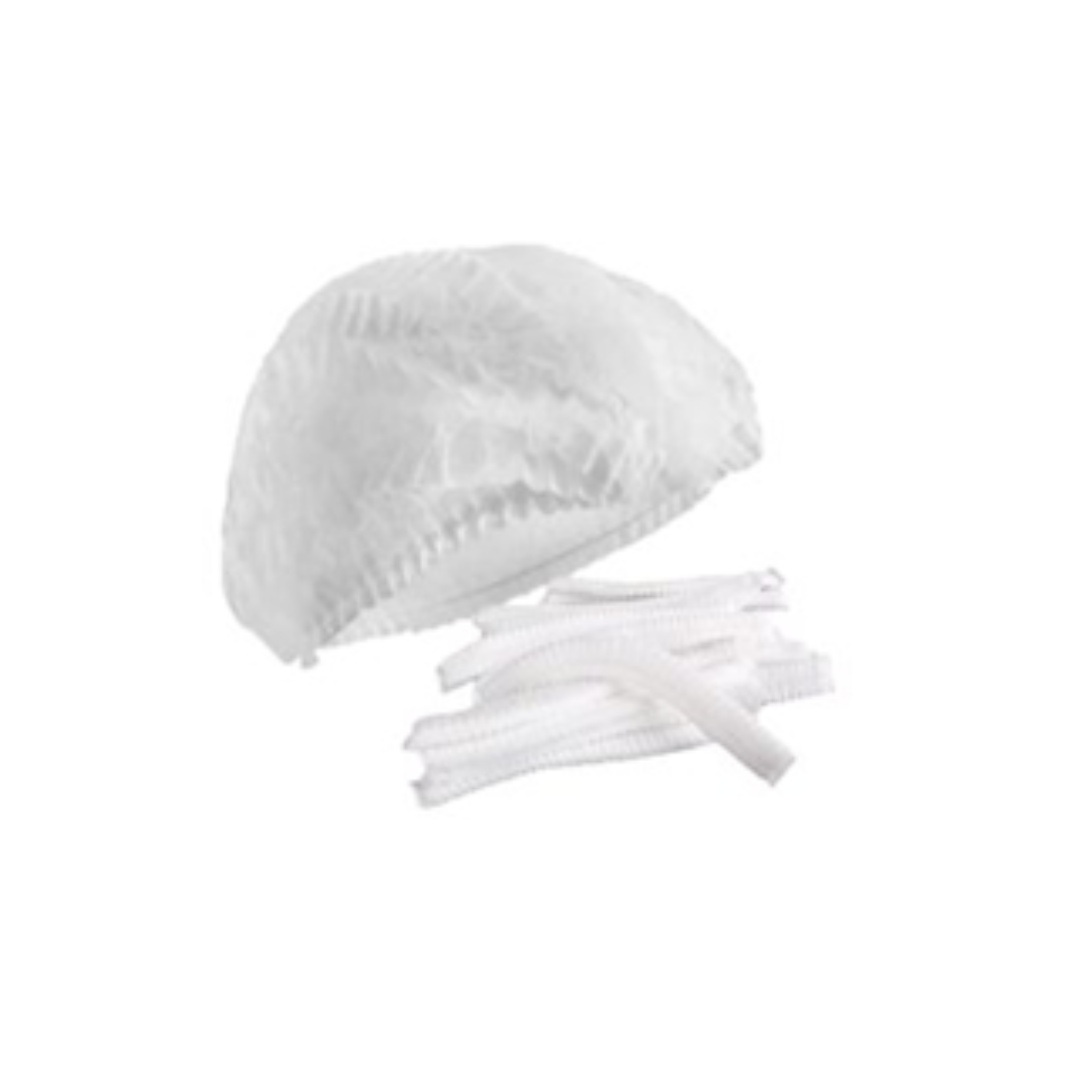 GORRO PARA PACIENTE PLISADO DESECHABLE NO ESTERIL COLOR BLANCO PAQUETE CON 100