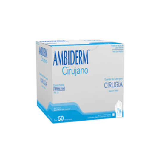 GUANTE AMBIDERM CIRUJANO TALLA #8 CAJA CON 50 PARES