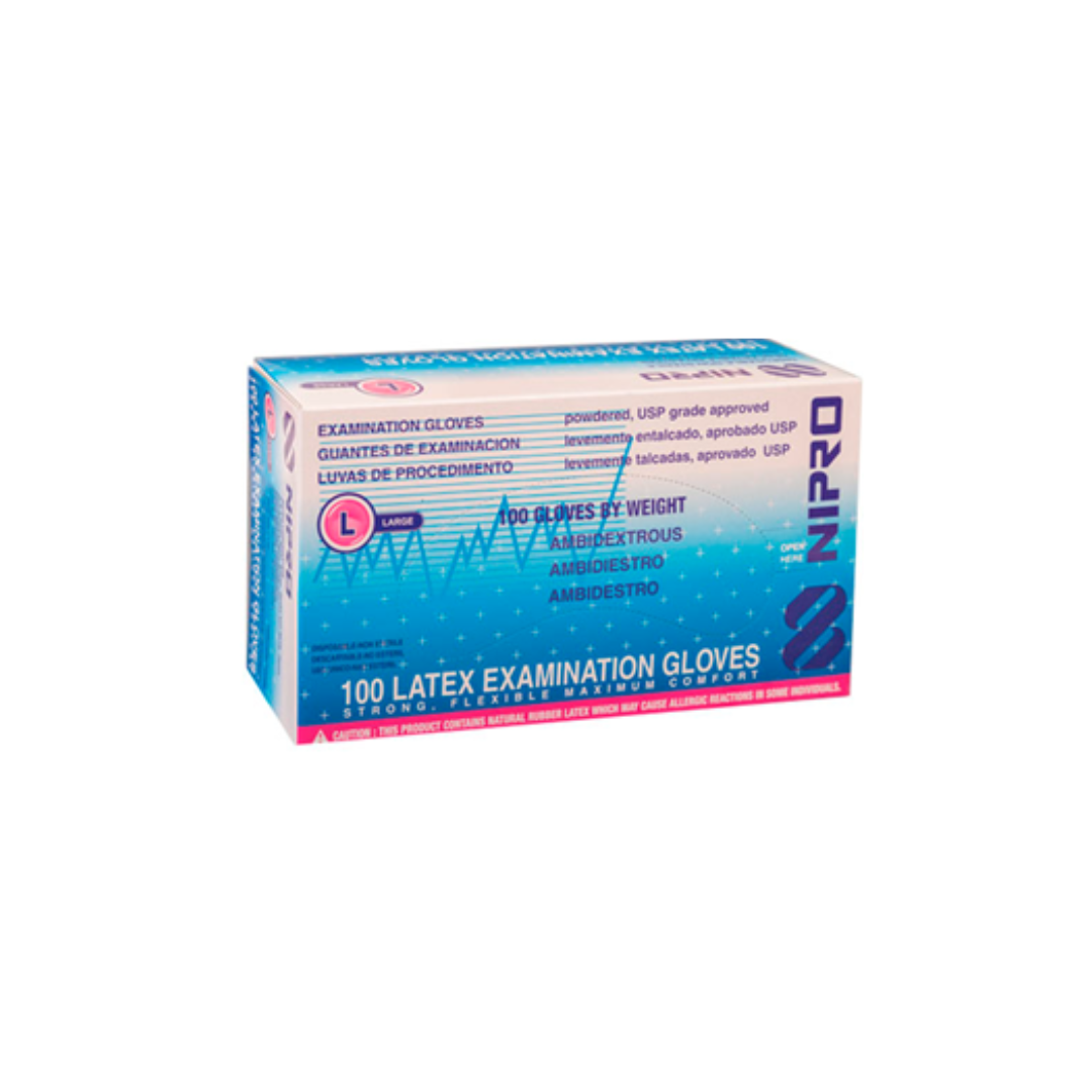 GUANTE LATEX GRANDE NIPRO EXAM POWERED GLOVE SMOOTH 240MM